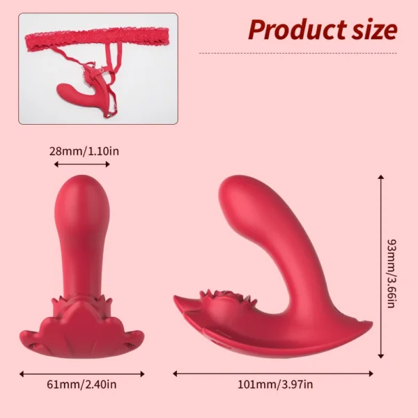 Wireless Remote Rose Dildo Vibrator | 10 Modes Wearable Toy