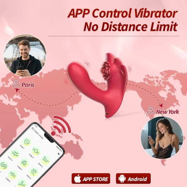 Wireless Remote Rose Dildo Vibrator | 10 Modes Wearable Toy