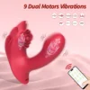 Wireless Remote Rose Dildo Vibrator | 10 Modes Wearable Toy