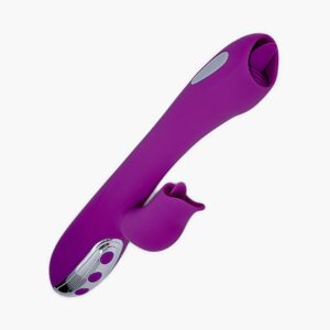 Beth 3-in-1 Thrusting Rabbit Vibrator with Licking Tongue & G-Spot Stimulation – Purple