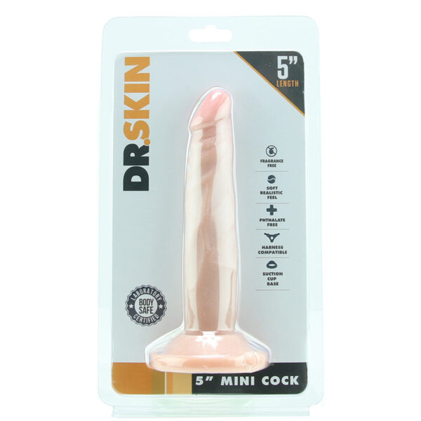 BLU-020288_6 Dr. Skin 5 Inch Mini Cock in Beige