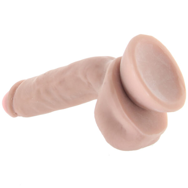 BLU-028468_5 Dr. Skin 8 Inch Thick Poseable Ballsy Dildo in Vanilla
