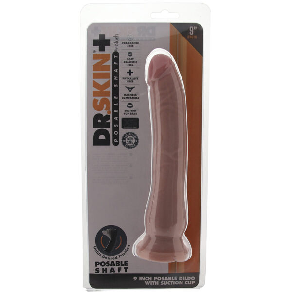 BLU-028482_6 Dr. Skin Plus 9 Inch Posable Dildo in White