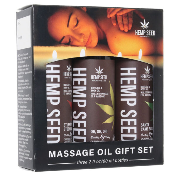 EB-297168_6 Hemp Seed Massage Oil Gift Set in 3 x 2oz/60ml