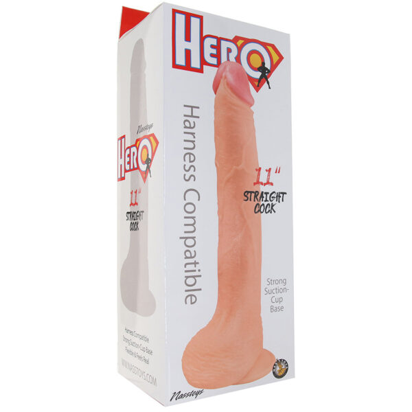 NASS-3085_6 Hero 11 Inch Straight Harness Compatible Dildo