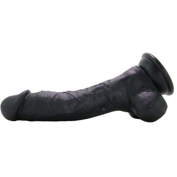 NSN-0410-33_3 ColourSoft 8 Inch Silicone Dildo in Black