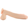 PD-4222-21_3 Basix 10 Inch Suction Base Dildo in Flesh