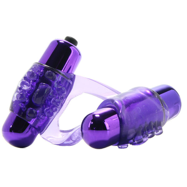 PD-5863-12_4 Duo-Vibrating Super Ring in Purple