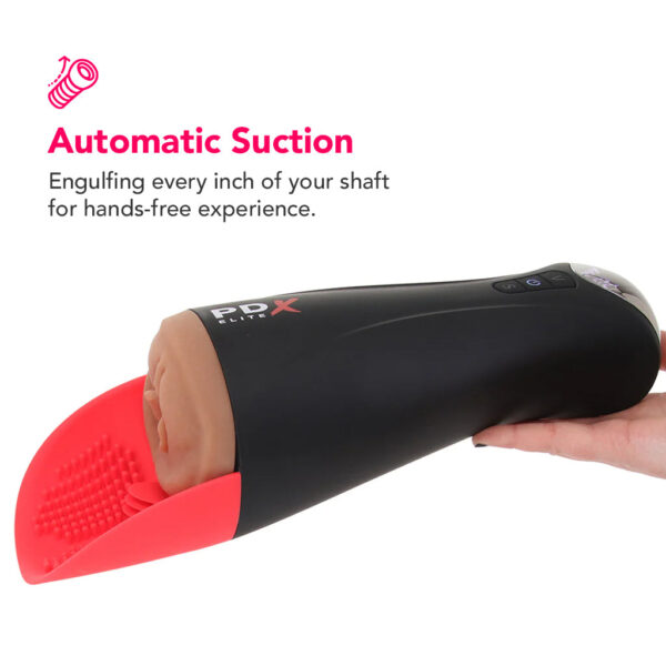 PDX Elite Fap-O-Matic Pro XL Suction Stroker in Brown