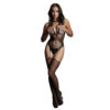 Le Désir Black Contrast Suspender Bodystocking