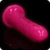 SHOTS-520074_2 RealRock Glow In The Dark 10 Inch Slim Dildo in Pink