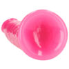 SHOTS-520074_5 RealRock Glow In The Dark 10 Inch Slim Dildo in Pink