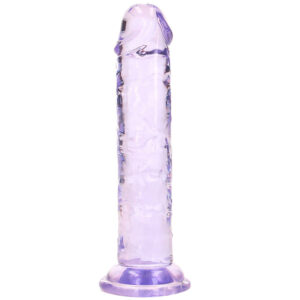 SHOTS-520333_1 RealRock Crystal Clear Jelly 6 Inch Dildo in Purple