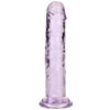 RealRock Crystal Clear Jelly 6 Inch Dildo in Purple