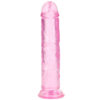 SHOTS-520418_2 RealRock Crystal Clear Jelly 7 Inch Dildo in Pink