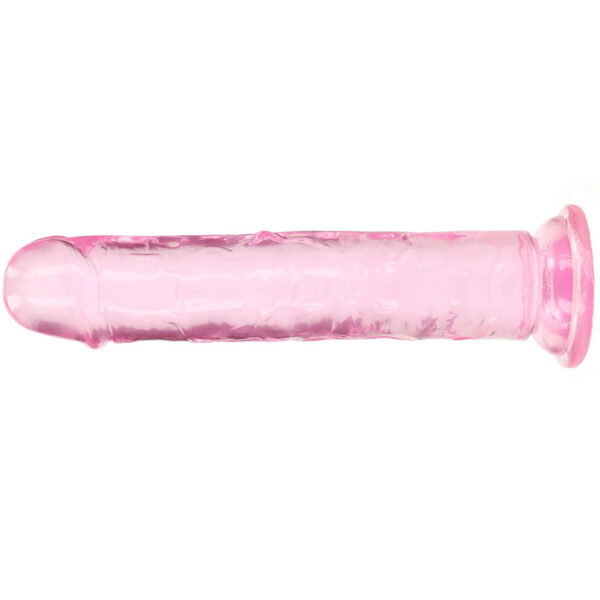 SHOTS-520418_3 RealRock Crystal Clear Jelly 7 Inch Dildo in Pink