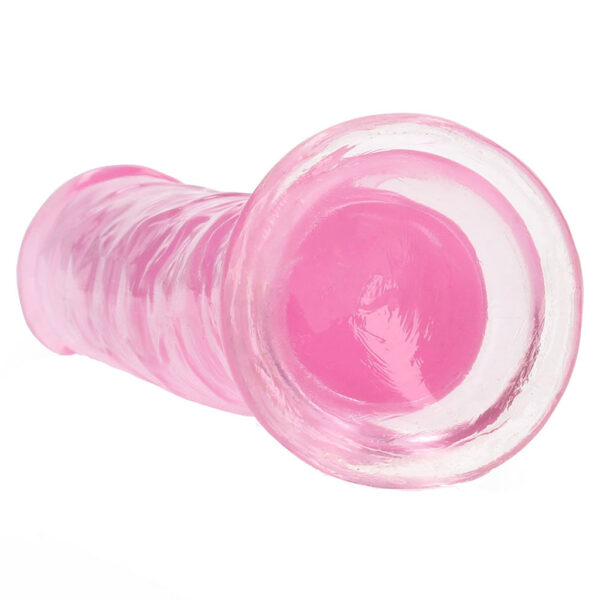 SHOTS-520418_5 RealRock Crystal Clear Jelly 7 Inch Dildo in Pink