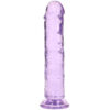 RealRock Crystal Clear Jelly 7 Inch Dildo in Purple