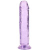 RealRock Crystal Clear Jelly 7 Inch Dildo in Purple