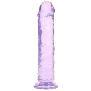 SHOTS-520470_1 RealRock Crystal Clear Jelly 8 Inch Dildo in Purple