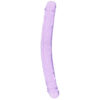 SHOTS-520869_1 RealRock Crystal Clear Jelly 13 Inch Double Dildo in Purple