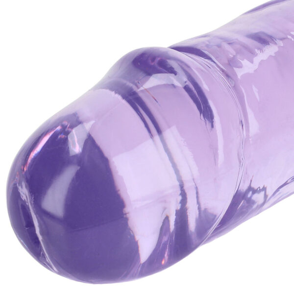 SHOTS-520869_2 RealRock Crystal Clear Jelly 13 Inch Double Dildo in Purple