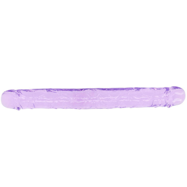 SHOTS-520869_3 RealRock Crystal Clear Jelly 13 Inch Double Dildo in Purple