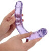 SHOTS-520869_4 RealRock Crystal Clear Jelly 13 Inch Double Dildo in Purple