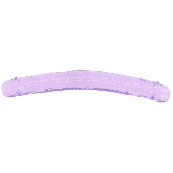SHOTS-520869_5 RealRock Crystal Clear Jelly 13 Inch Double Dildo in Purple