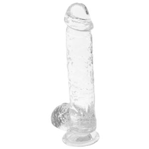 SHOTS-544353_1 RealRock 6 Inch Realistic Ballsy Dildo in Crystal Clear