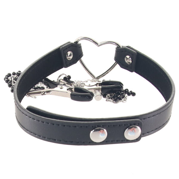 SS-098346_5 Sex & Mischief Amor Collar with Nipple Clamps