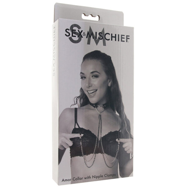 SS-098346_6 Sex & Mischief Amor Collar with Nipple Clamps