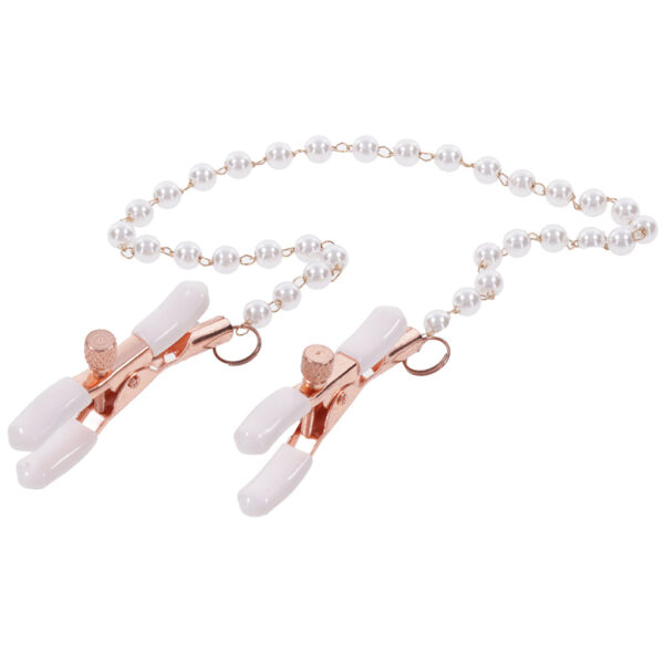 SS-099633_5 S&M Peaches 'n CreaMe Collar with Nipple Clamps