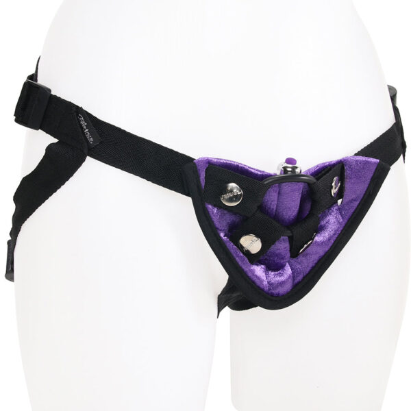 TT-008686_1 Velvet Vibrating Bullet Harness in Purple
