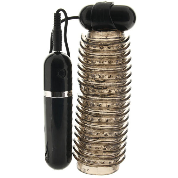 ZZCE-0970-20-3_4 Colt 10 Function Textured Vibrating Stroker in Smoke