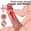 1 Realistic Silicone Cock Sleeve with Integrated Testicle Ring for Men