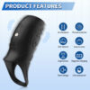 HB-2412-雷德-10 Full-Enclosed Vibrating Penis Sleeve with 10 Vibration Modes