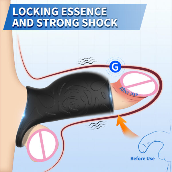 HB-2412-雷德-3-1 Full-Enclosed Vibrating Penis Sleeve with 10 Vibration Modes