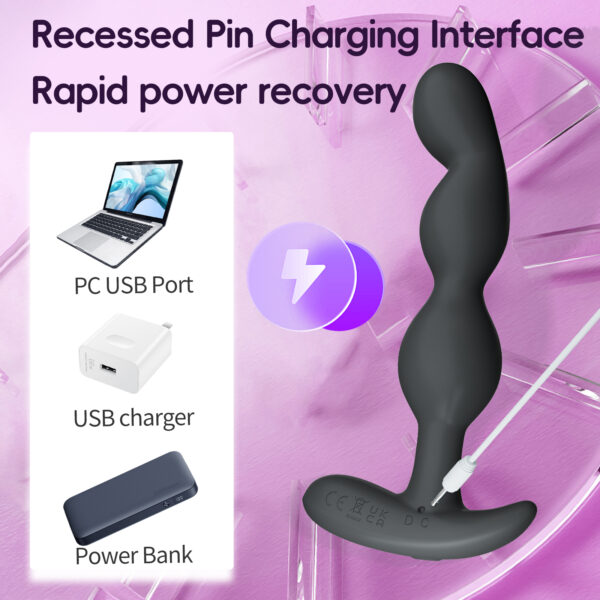 副图7 App Remote Control Vibrating Gradual Anal Beads Butt Plug