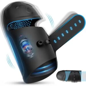 英文图 (2) Vibrating Glans Trainer & Male Stroker with 10 Modes