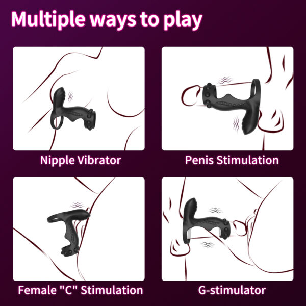 雷欧-9 Vibrating Penis Sleeve Cock Ring – Dual Stimulation Couples Massager with 10 Vibration Modes